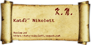 Kató Nikolett névjegykártya