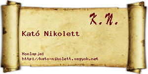 Kató Nikolett névjegykártya