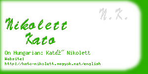 nikolett kato business card